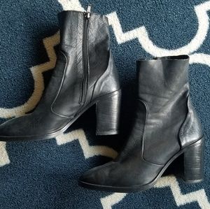 TopShop Magnificent black leather sock bootie